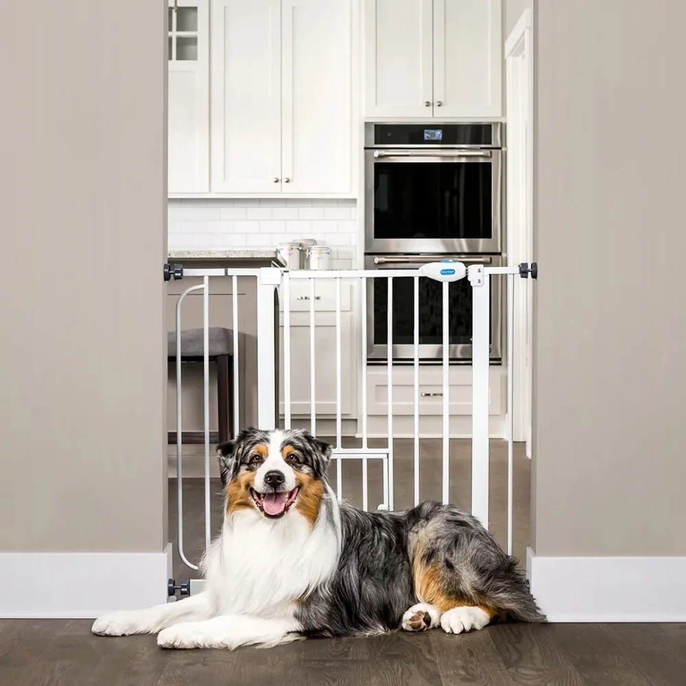 

Carlson Extra Wide Walk Through Pet Gate with Small Pet Door,Pressure Mount Kit Included,Stands 30" Tall & Extends 29"-36.5" Wid