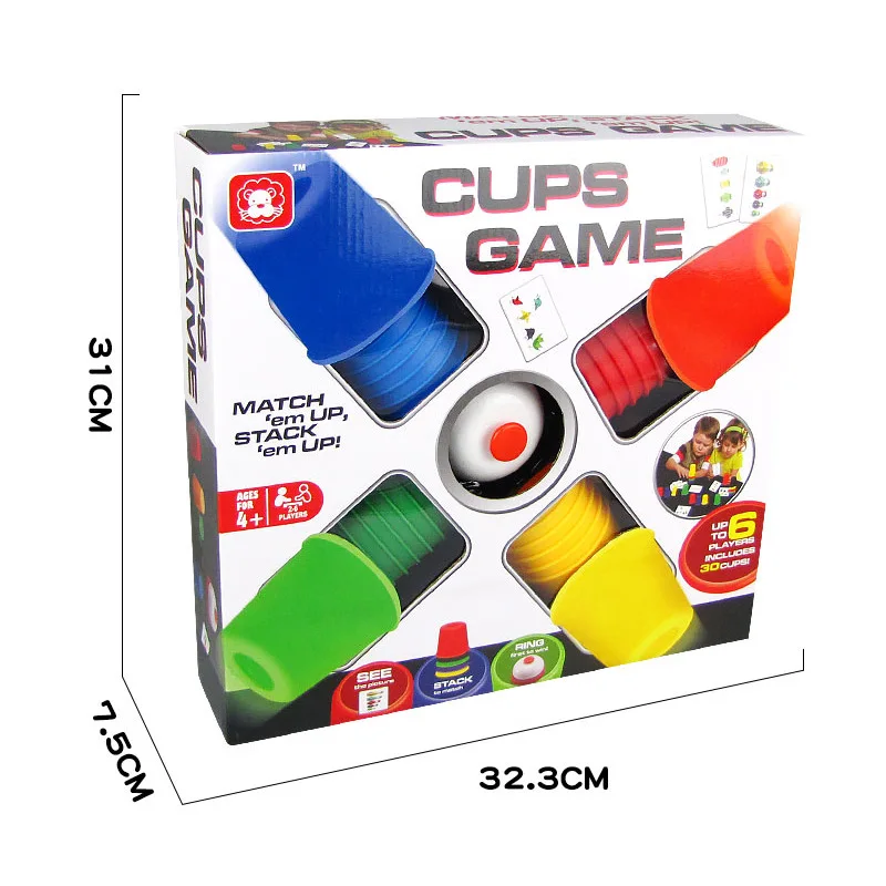 Funny Parent Child Toys Speed Challenge Family Sports Stacking Cups Training Card Games Plastic Outdoor Indoor Interactive Game 6