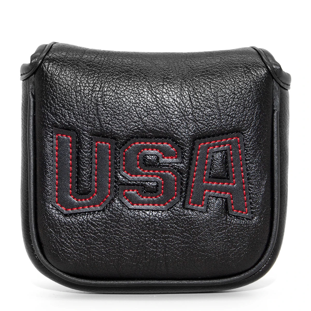 

Golf Club Head Cover for Putter Premoum PU Leather USA Applique and Magnetic Closure Golf Mallet Putter Cover