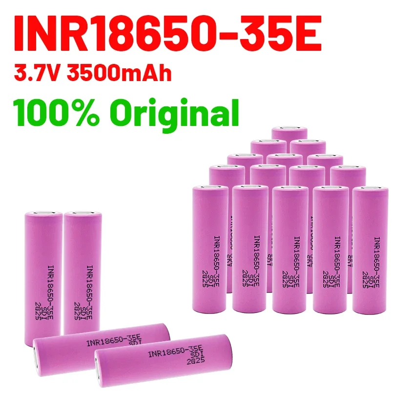 

New Original 18650 Battery 35E 3.7V 3500mAh Discharge 18650 Li-ion Battery 3.7v INR18650-35E Rechargable Battery for Flashlight