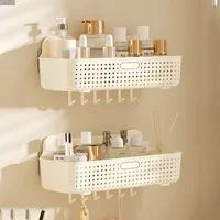 Bathroom Home Storage Shelf Toilet Storage Cabinet Drain Rack Punch Free Wall Mounted Shower Cosmetics Dressing Organizer Shelve 1