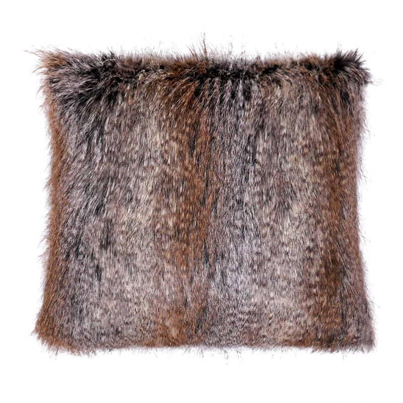Description Picture 3 of itemLuxury Faux Fur Sofa Cushion Cover For Living Bed Room Chairs Brown Plush Soft Pillowcase For Decoration 45*45CM Home Decor