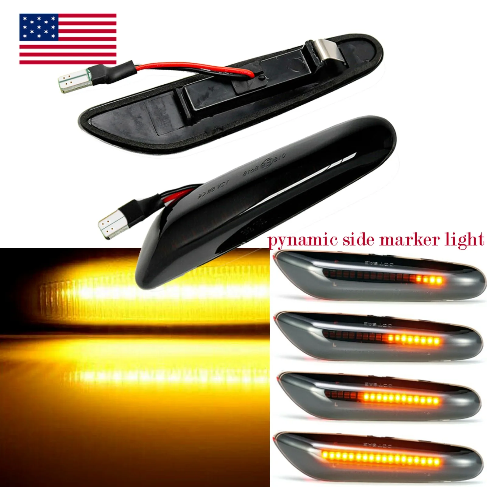 

For BMW E90 E60 E82 E87 E88 Sequential LED Side Markers Flashing Turn Signal-