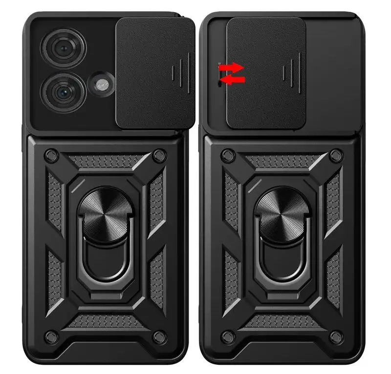 Per Motorola Moto Edge 40 Neo Case Metal Ring Holder Armor Custodia Antiurto Per Edge 40 Edge40 Neo Slide Lens Protection Cover