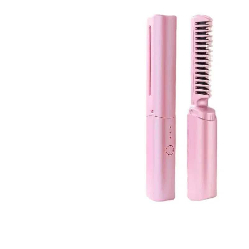 Portable Wireless Hair Brush Charging Negative Ion Straight Hair Styling Tool For Students Dormitory Convenient Care