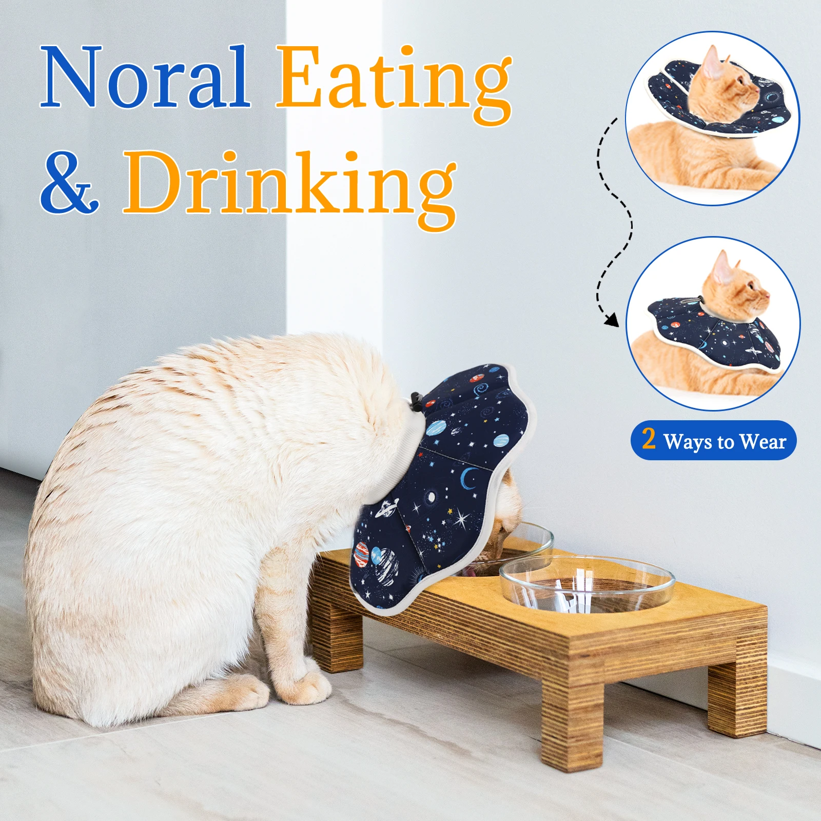 A new Elizabethan collar, stylish and high-value cartoon printed pet protective cover, dog protective cover, cat anti-licking st 3