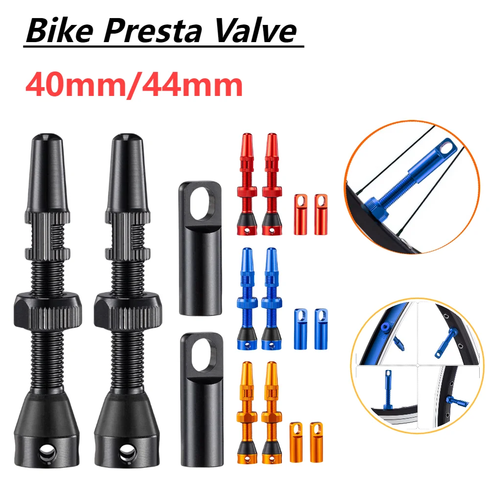 MTB Road Bike Tubeless Tire Valve 1 Pair 40mm/44mm Removable Nipple Cycling Parts