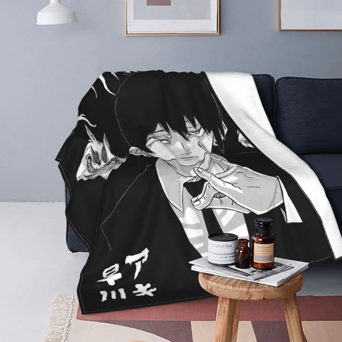 

Chainsaw Man Blanket Soft Fleece Spring Warm Flannel Anime Manga Aki Hayakawa Throw Blankets for Sofa Travel Bedding Bedspread