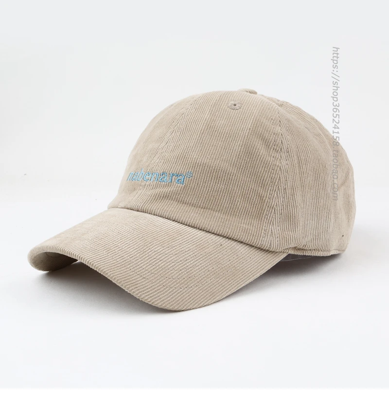 Corduroy Retro Small Letter Embroidered Baseball Cap for Women Autumn Winter Street Casual Sun-Proof Cap for Men