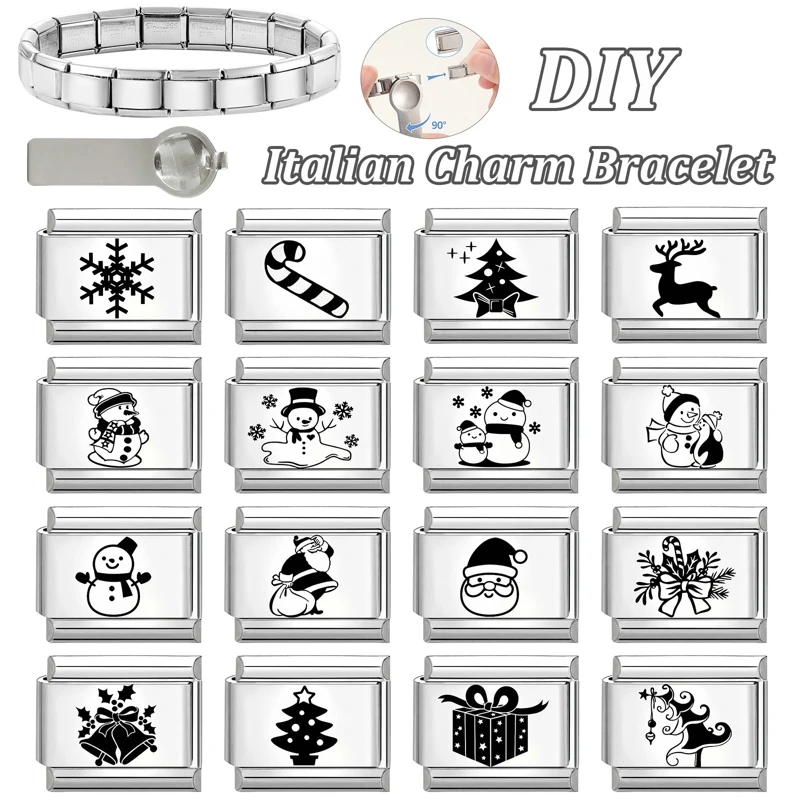 Italian Charm Links Stainless Steel Bracelet Fashion Jewelry