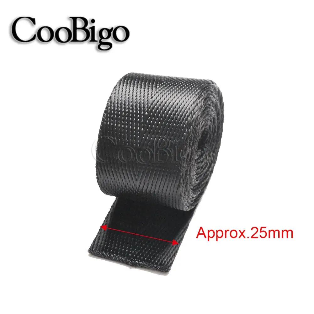 Durable Black Herringbone Woven Nylon Webbing Strap - Ideal for Sewing, Belts, Harnesses, and Bags (10 Yards, 10-50mm Width)