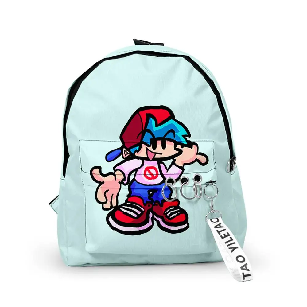 Classic Friday Night Funkin Backpacks Boys/Girls pupil School Bags 3D Print Keychains Oxford Waterproof Cute Small Backpacks