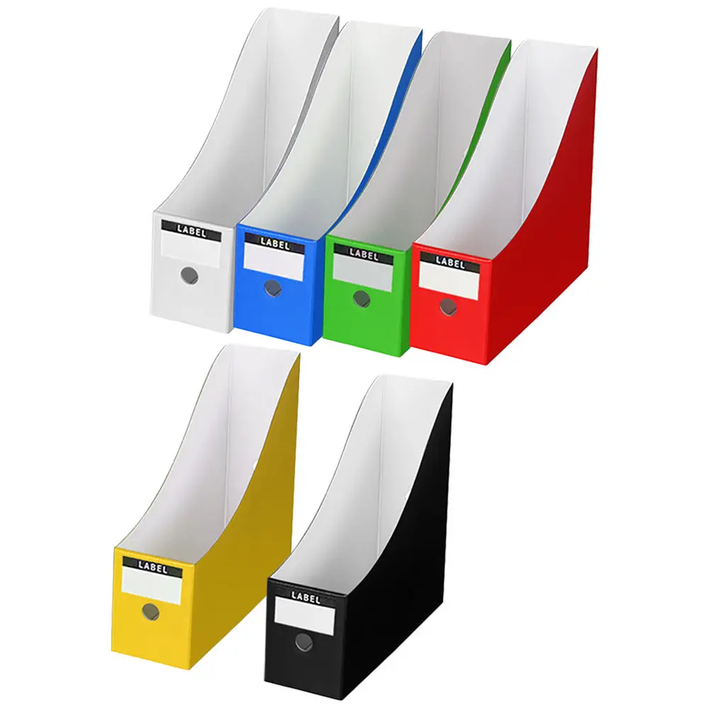 6Pcs 다채로운 데스크탑 파일 주최자 책 잡지 파일 용 종이 문서 홀더 사무실 학교 연구 저장소