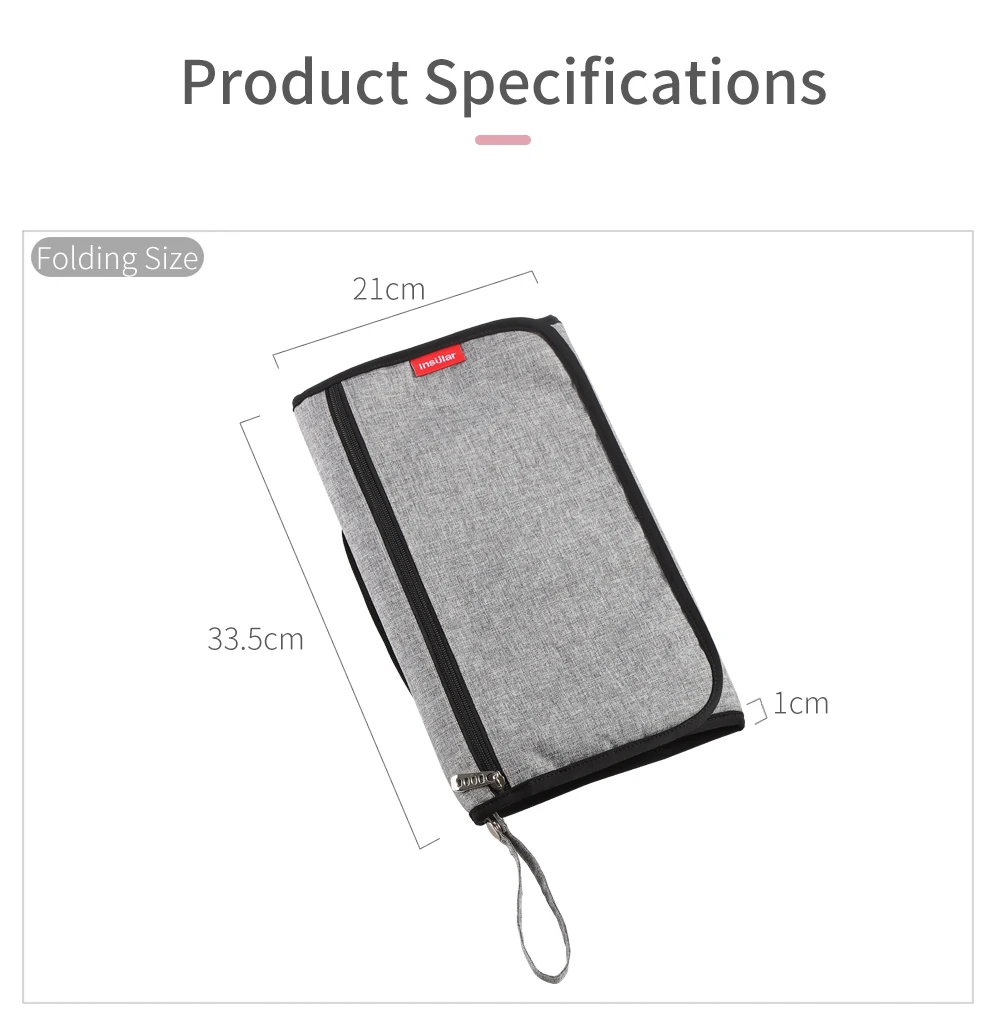 Portable Baby Changing Mat Infant Multifunction Diaper Changing Pad Newborn 2 IN 1 Waterproof Pad Cover Storage Bag