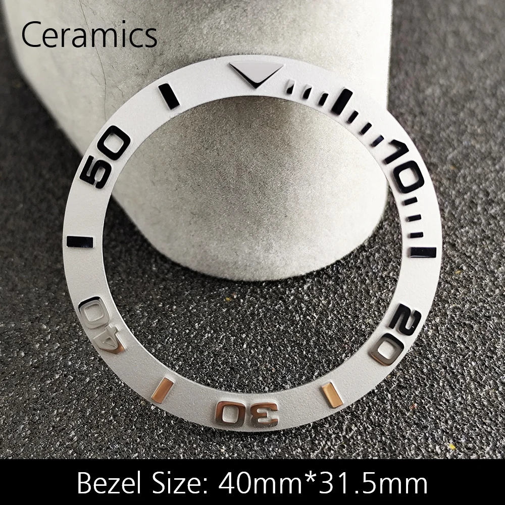 Blue Luminous Ceramic/Aluminum Watch Bezel Insert - Sloping 40mm