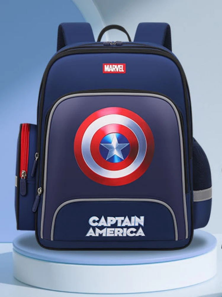 thumbnail image 1 of Mochila de nailon impermeable con figuras de anime de Marvel, Capitán América, los Vengadores, mochila de doble hombro para estudiantes, regalos para niños, 1 of 5