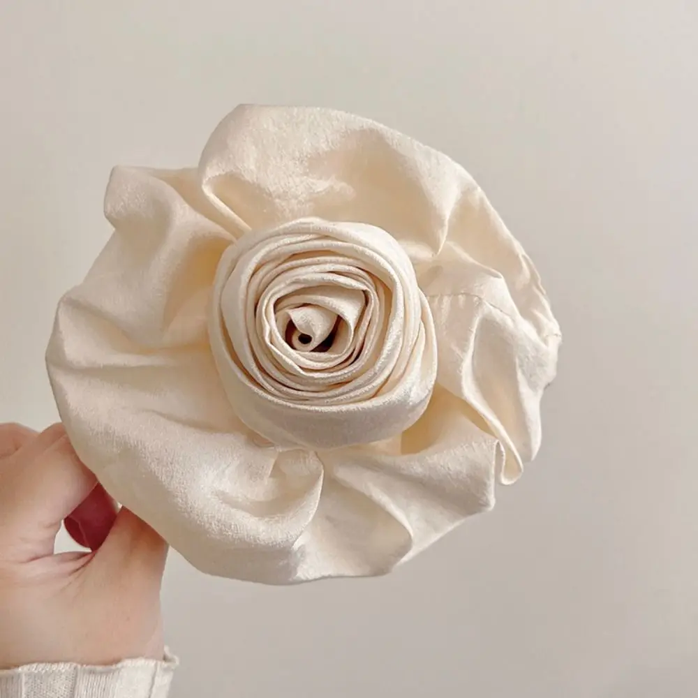 

Cloth Rose Crab Hair Clip Large Pink Ponytail Holder Hair Accessories Hair Catches Party
