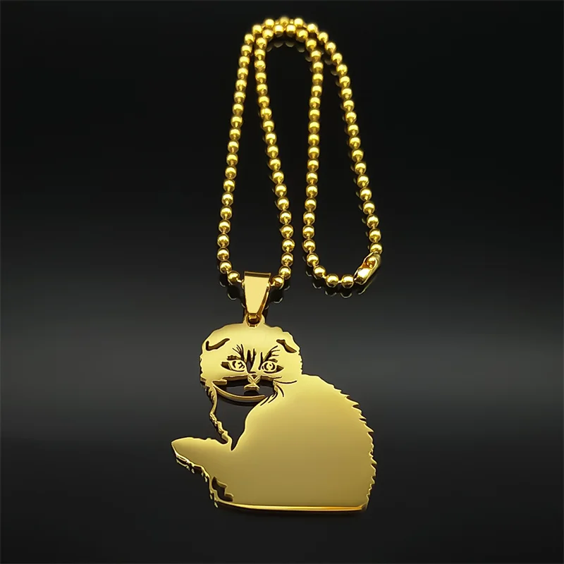 Schöner modischer Tier-Katzen-Auto-Anhänger für Damen und Herren, hohl, Edelstahl, schwarz, schottische Falte, Haustier, Kätzchen, Schmuck, Geschenk – Detail 4
