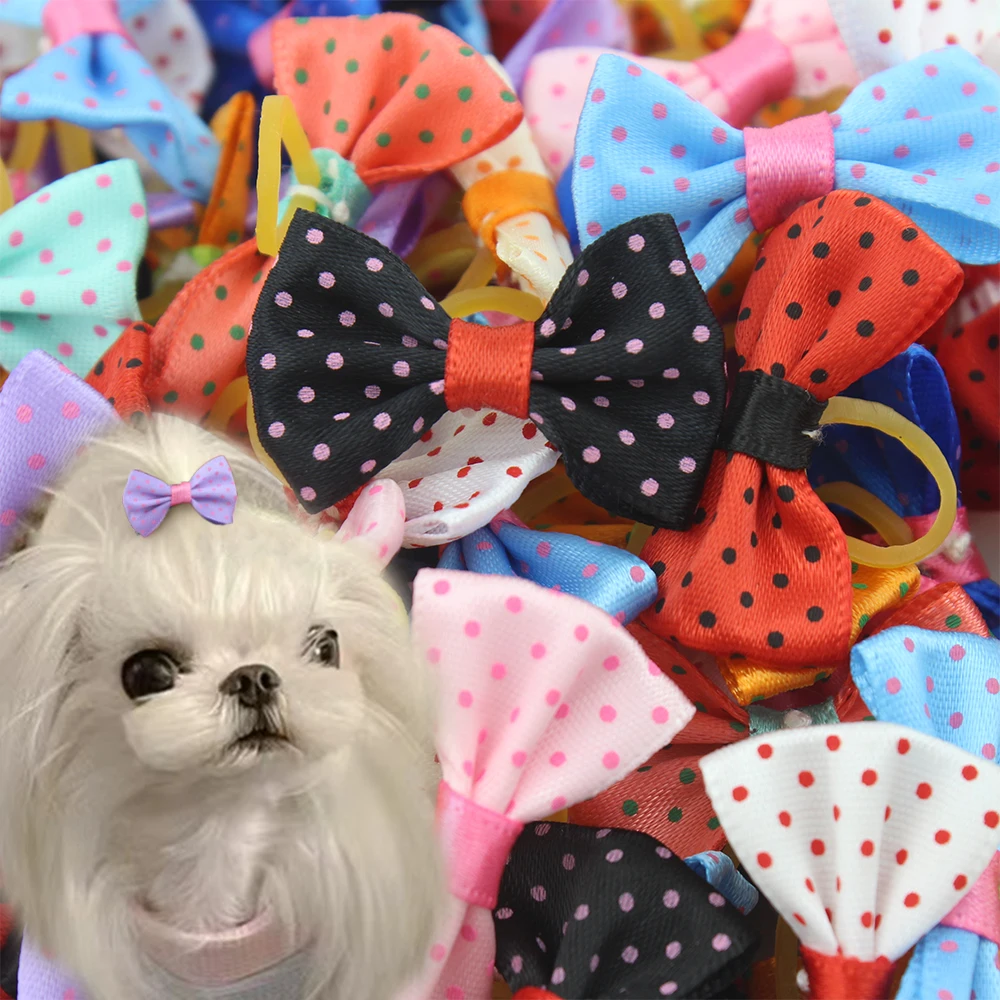 10/20PCS Pet Dog Cat Puppy Grooming Bows Pet Hair Accessories Decorate Rubber Bands Puppy Cats Dogs Bows Headwear Pet Items 5