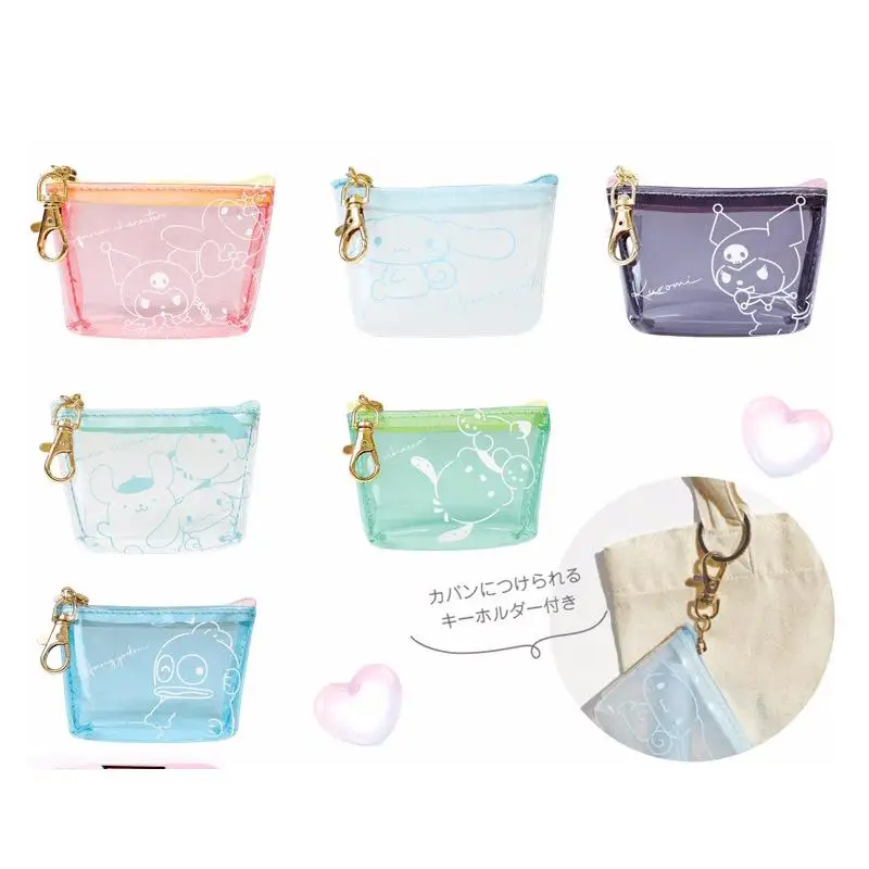 

Kawaii Cartoon Animation Sanrioed My Melody Kuromi Cinnamoroll Transparent Pvc Triangle Pendant Bag Storage Bag Cute Coin Purse