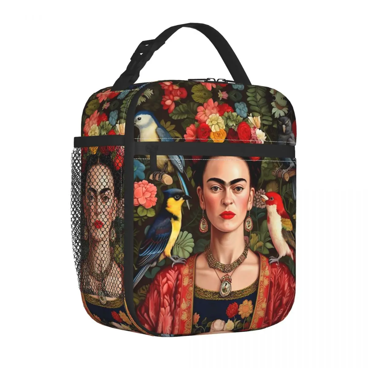 Bolsa térmica para almuerzo con estampado de leopardo, F-Frida, K-Kahloes, lonchera grande, bolsa térmica, lonchera, bolsa para comida de picnic en la playa