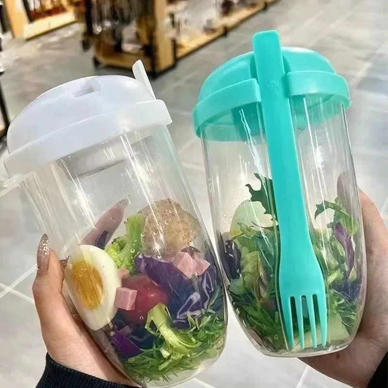Mason Cup with Fork Salad Dressing Holder