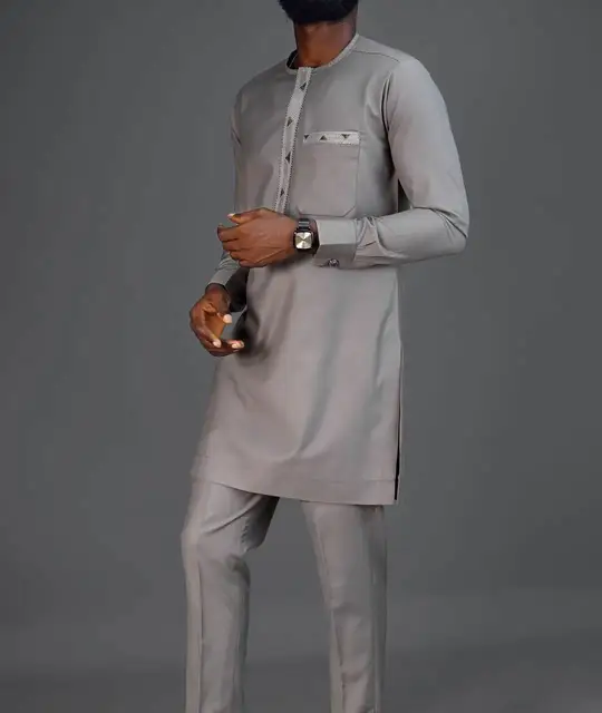 Chima Long Sleeve Embroidered Dashiki Outfit - Image 5
