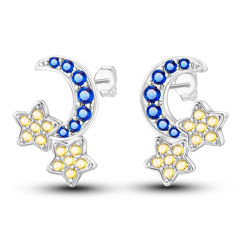 여성용 스터드 귀걸이 지르콘, 패션, 별이 빛나는 달 태양 시리즈, 절묘한 데일리 웨어, 쥬얼리 액세서리 선물