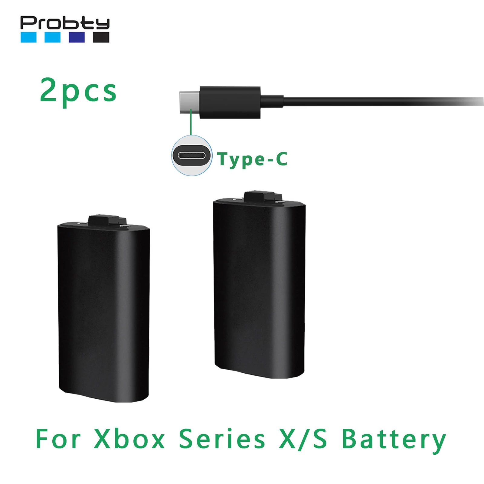 Per Controller Serie Xbox S X Batteria Ricaricabile Ai Polimeri 1400Mah (Con Cavo Da 2.5M) Adatto Per Gamepad Serie Xbox X/S