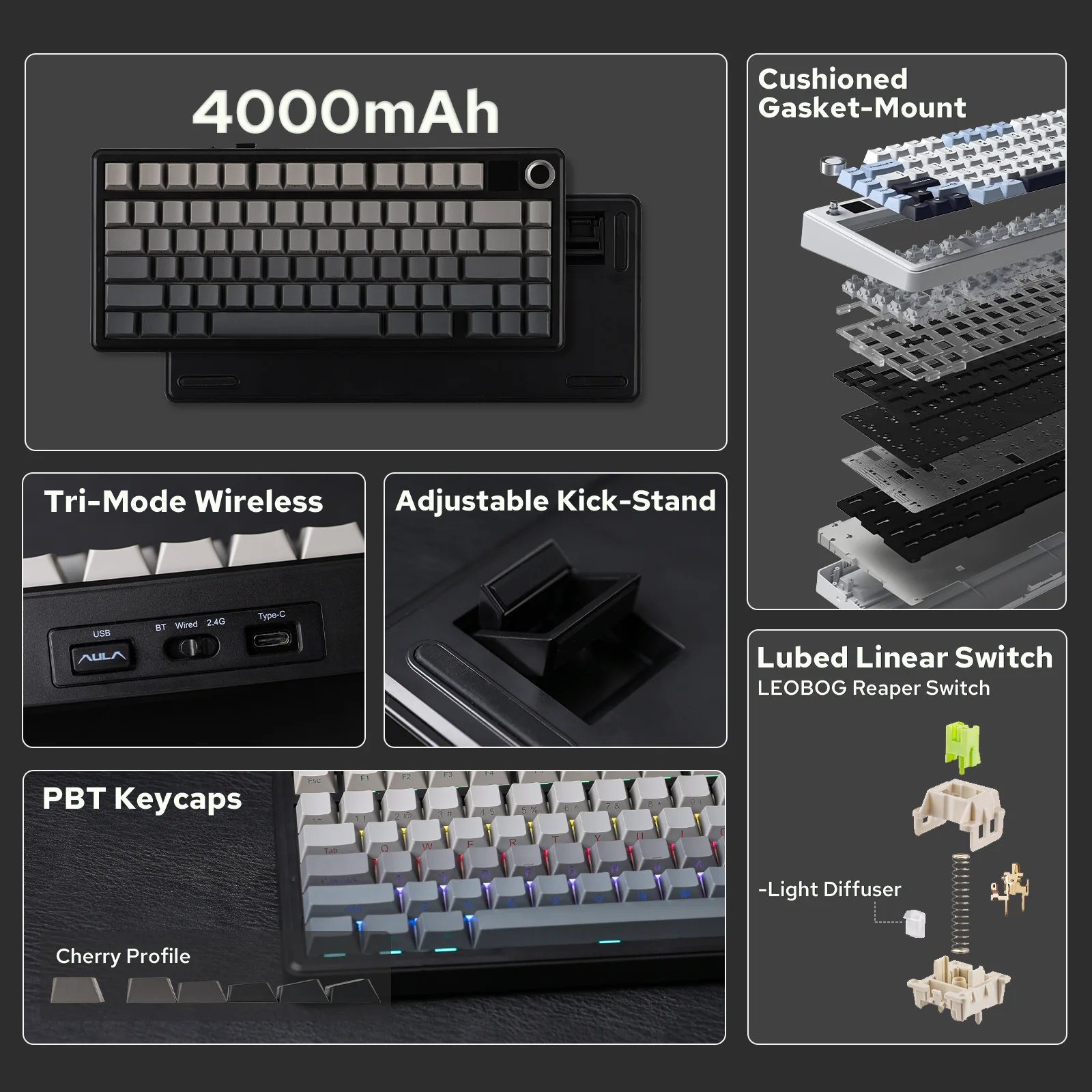 EPOMAKER X AULA F75 MAX コンパクト 75% ANSI レイアウト有線