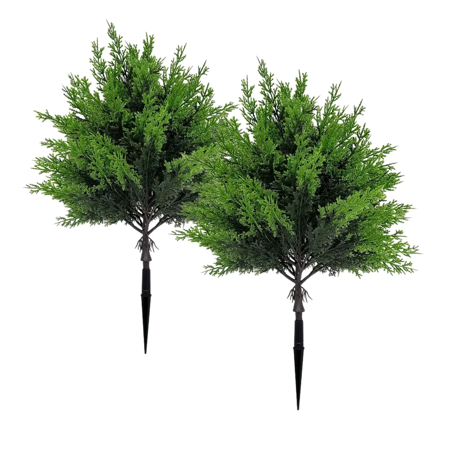2pcs Outdoor Artificial Greenery - High-Quality Large Spherical Pine Trees with Ground Stakes, for Indoor/Outdoor Garden Decor