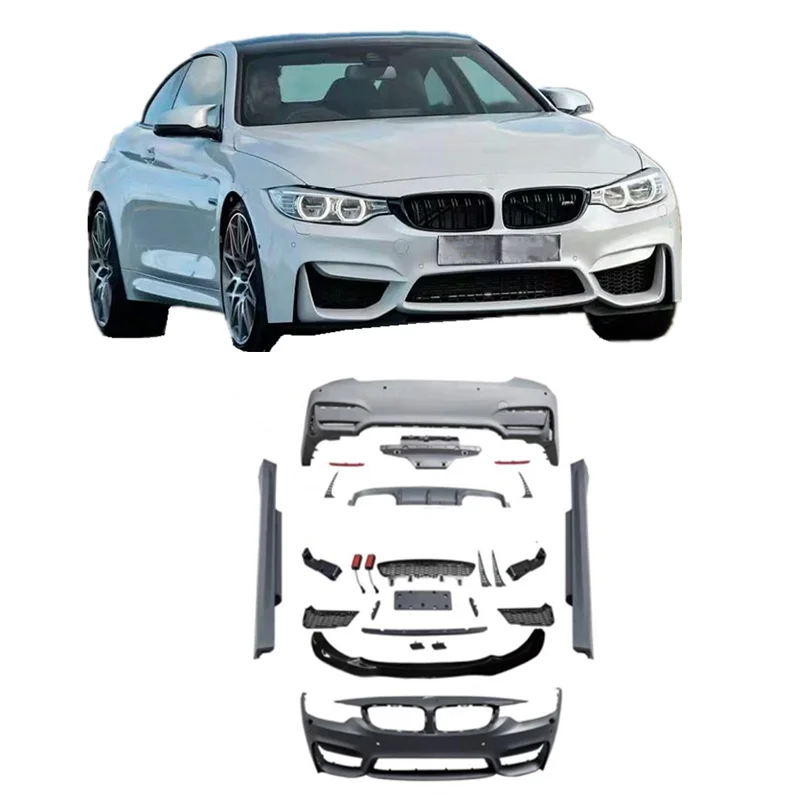 

PP Body Kits For BMW 4 Series F32 F33 F36 2013-2020 Upgrade M4 Style Bodykit Car Auto Front Rear Bumper Parts with Side Skirts