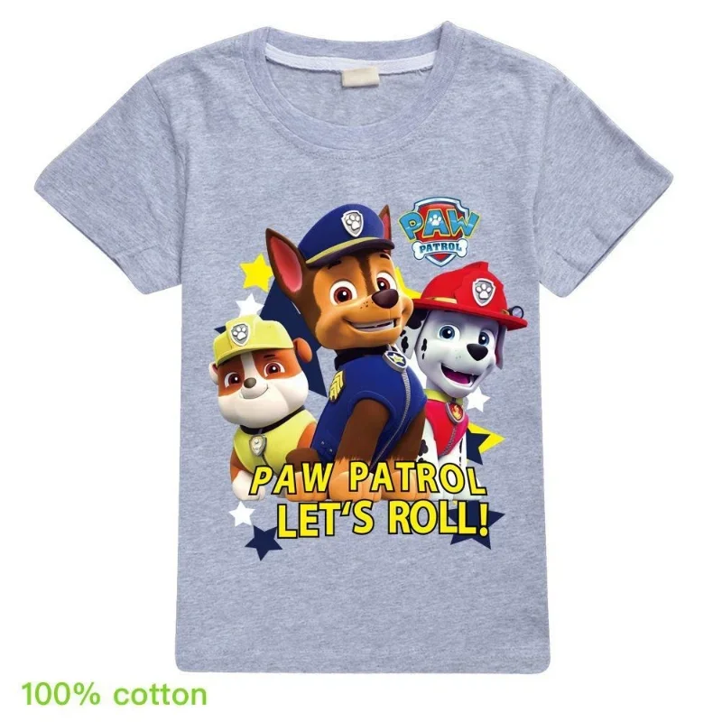 thumbnail image 1 of Nueva camiseta para niños de la Patrulla Canina, camiseta de manga corta de algodón con patrón canino de la Patrulla de dibujos animados de Anime, camisetas informales para niño y niña, regalo, 1 of 5