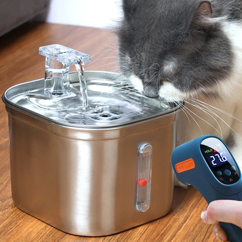 Comprar Fuente de agua automática para gatos con Sensor de filtro, bebedero  de acero inoxidable para mascotas, fuentes ultrasilenciosas para perros y  gatos