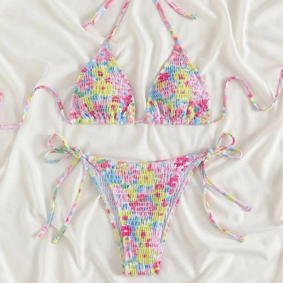 New Style Triangle Swimsuit for Women Bangle Three-point Strap Set