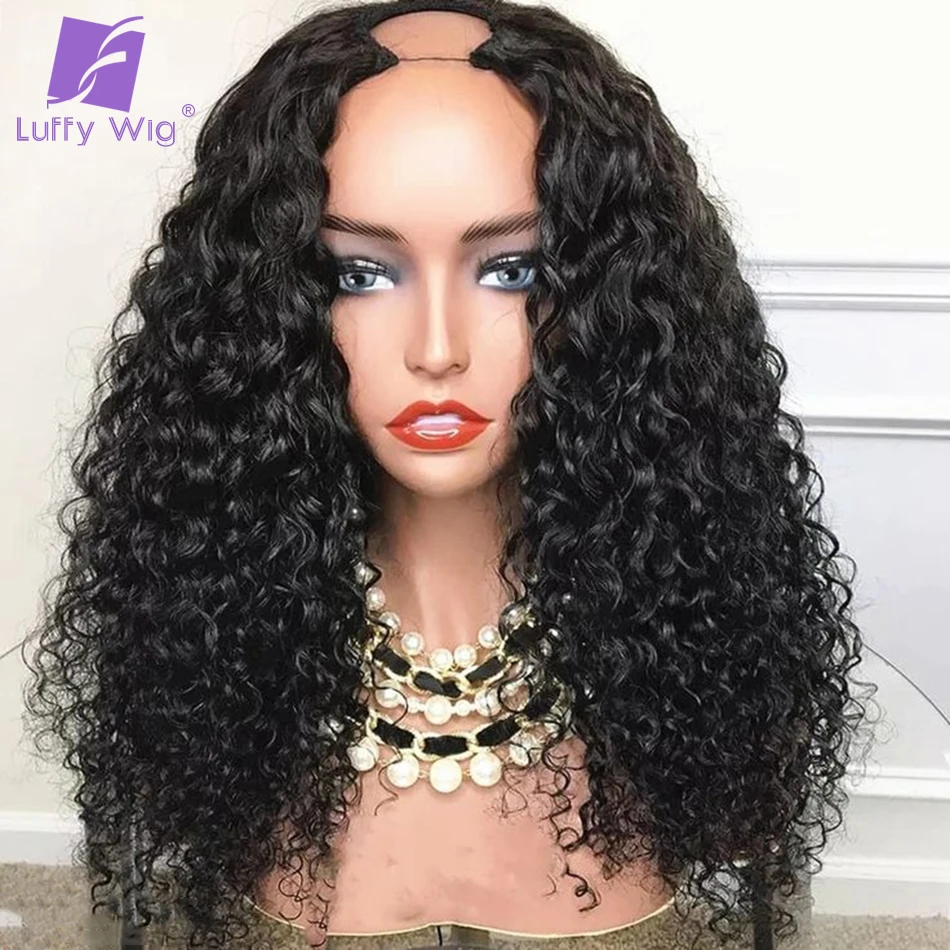 

Loose Wave V Part Glueless Wigs Human Hair Water Wave No Leave Out Upgrade Upart Curly Wig 200Density Remy Hair For Women