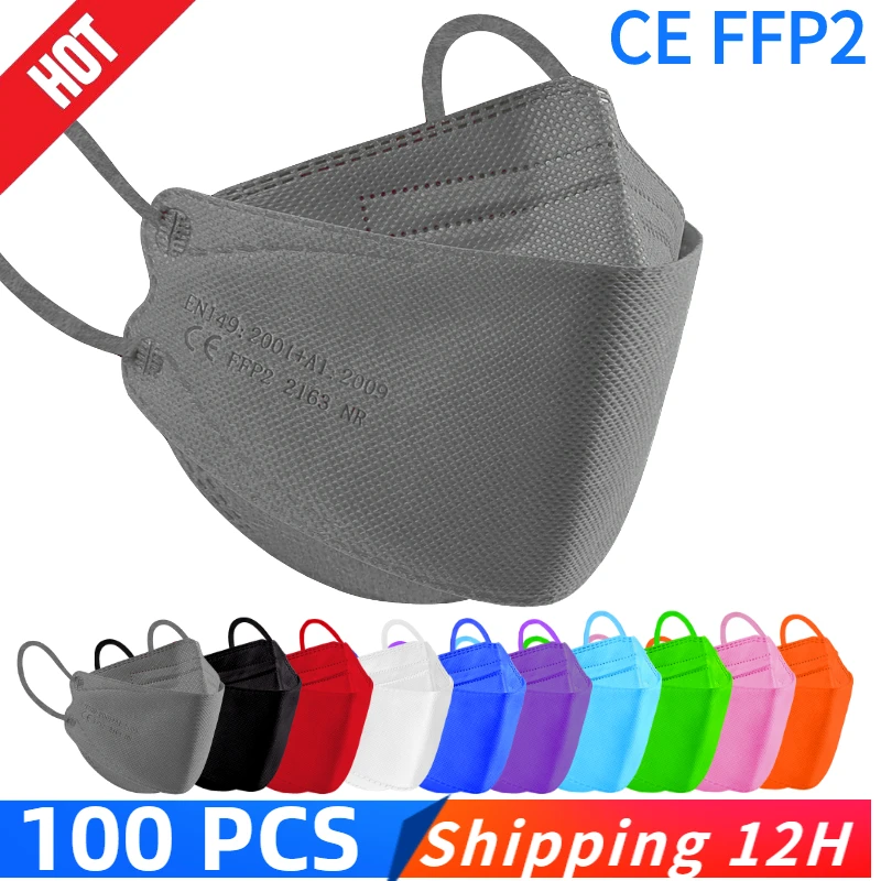 Маски ffp2 маска для лица KN95 Fish fpp2 одобренная цветные защитные черные маски тушь