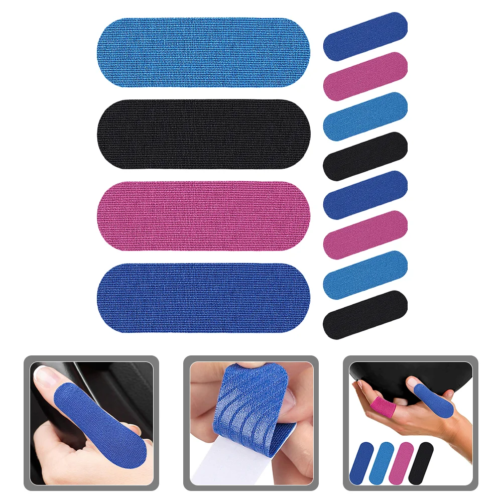 

12 Pcs Elastic Finger Protection Patch Anti-friction Sports Tape 12pcs Bowling Thumb Protector Tapes Backing Paper