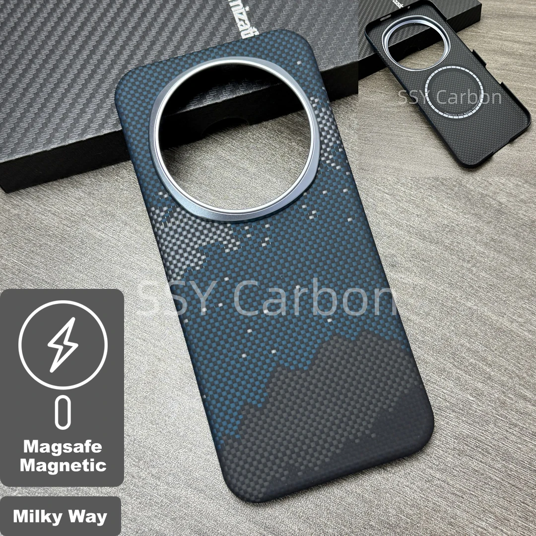 Premium Real Carbon Fiber Slim Design Anti-Fall Magnetic Phone Case
