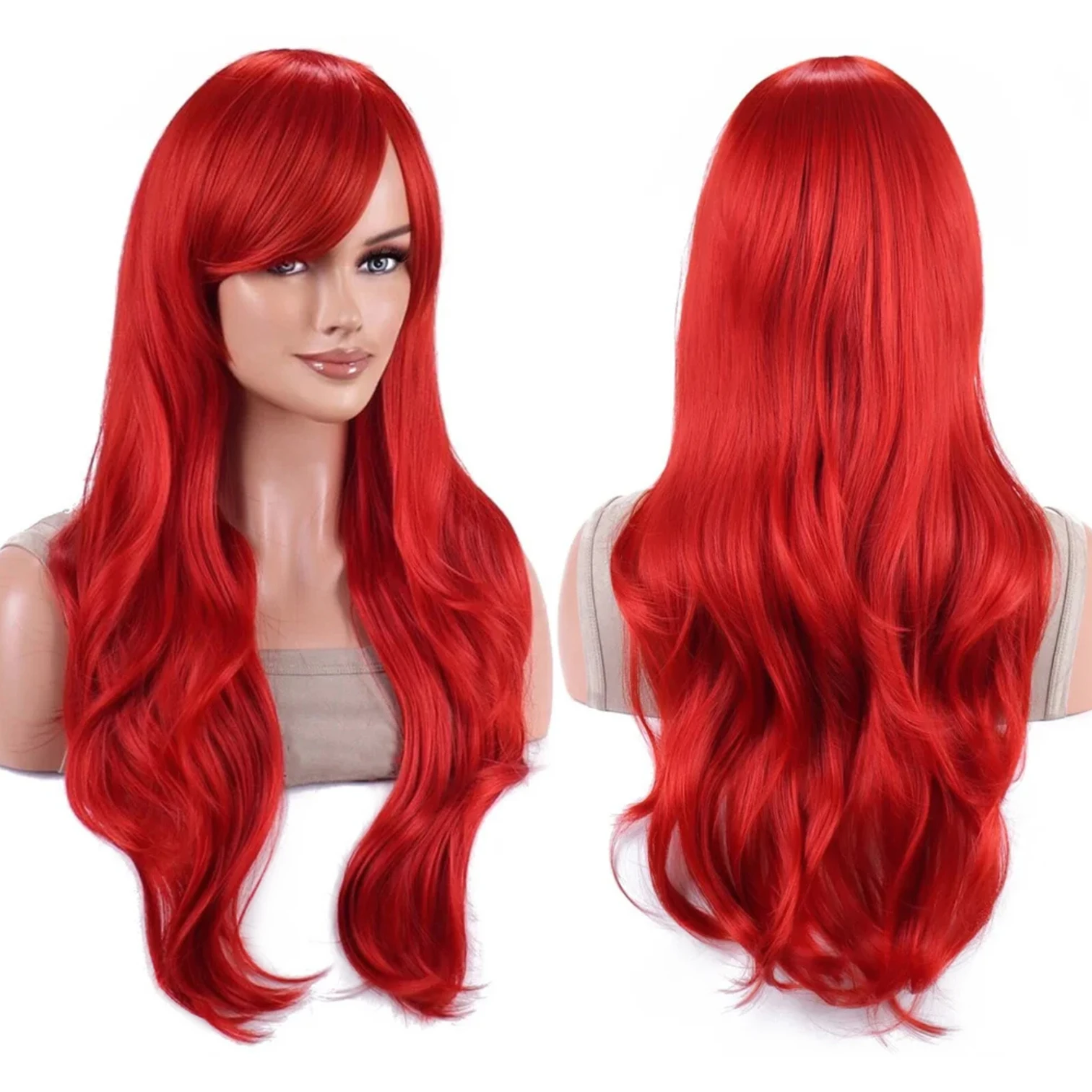 Vibrant 70cm Water Wave Cosplay Wig with Bangs