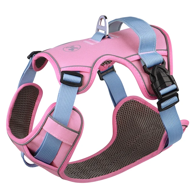 Mesh Breathable Dog Harness Nylon Reflective Dog Harnesses Vest Durable Pet Training Vest Adjustable for Small Medium Large Dogs 2