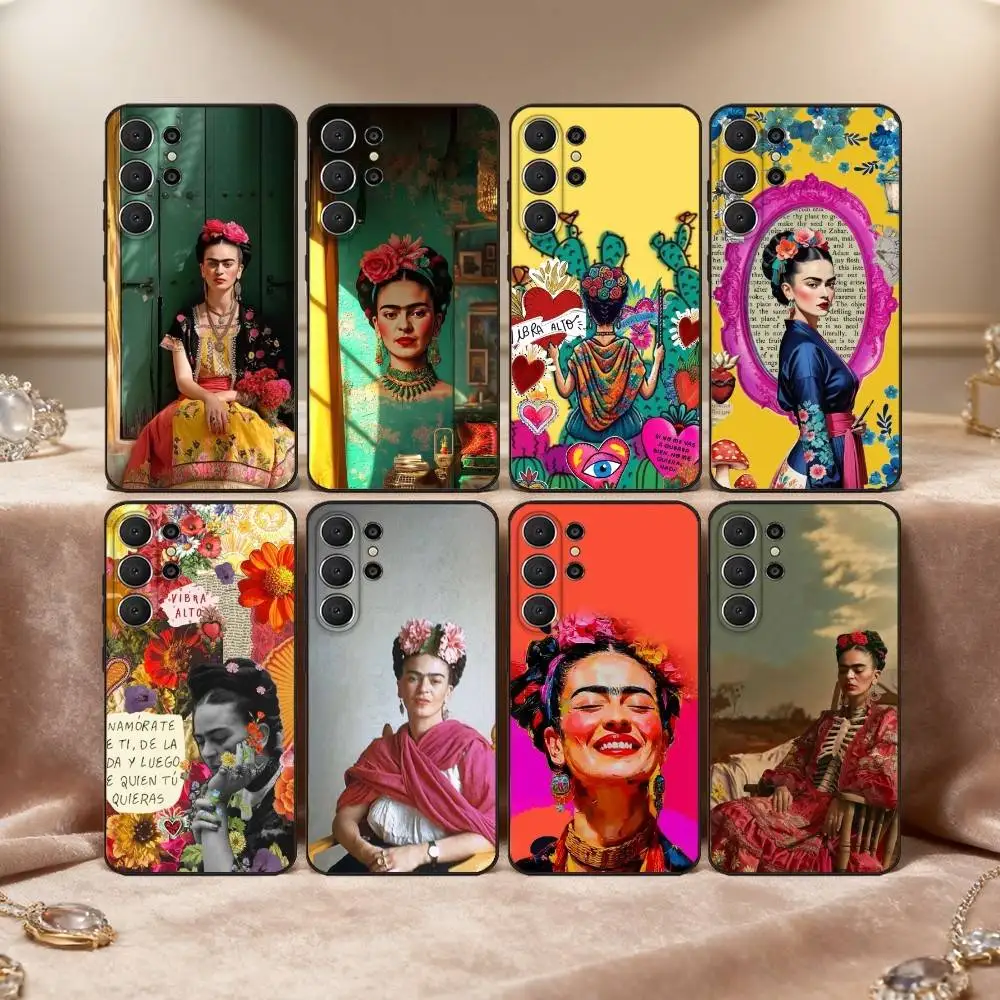 Frida Kahlo Black Soft Phone Case - Stylish and Protective Design