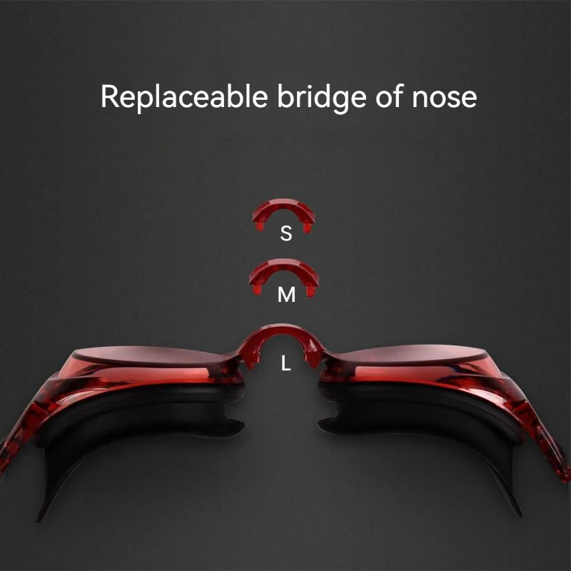 0 To -9.0 Adult Myopia Swim Eyewear Silicone Waterproof Anti Fog Diopter Swimming Goggles Custom Different Left Right Eye Degree 5