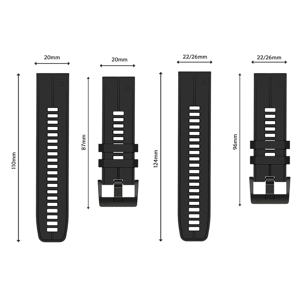 Versatile Waterproof and Sweatproof Sports Watch Strap - Quick Fit Band in Multiple Sizes