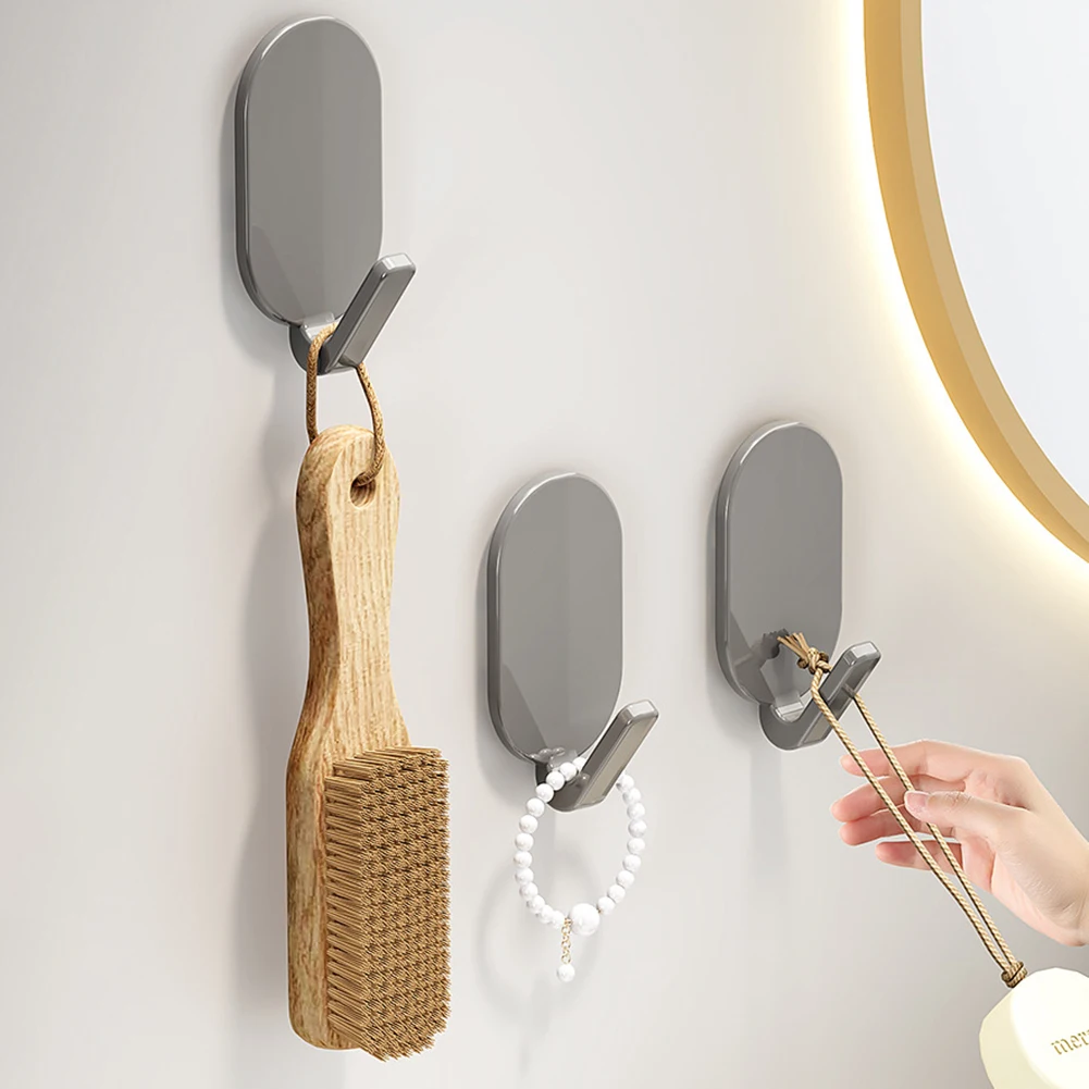 

Punch-Free Adhesive Oval Wall Hook Multi-Purpose Hole-Free Wall Hook For Door Wall Hanging