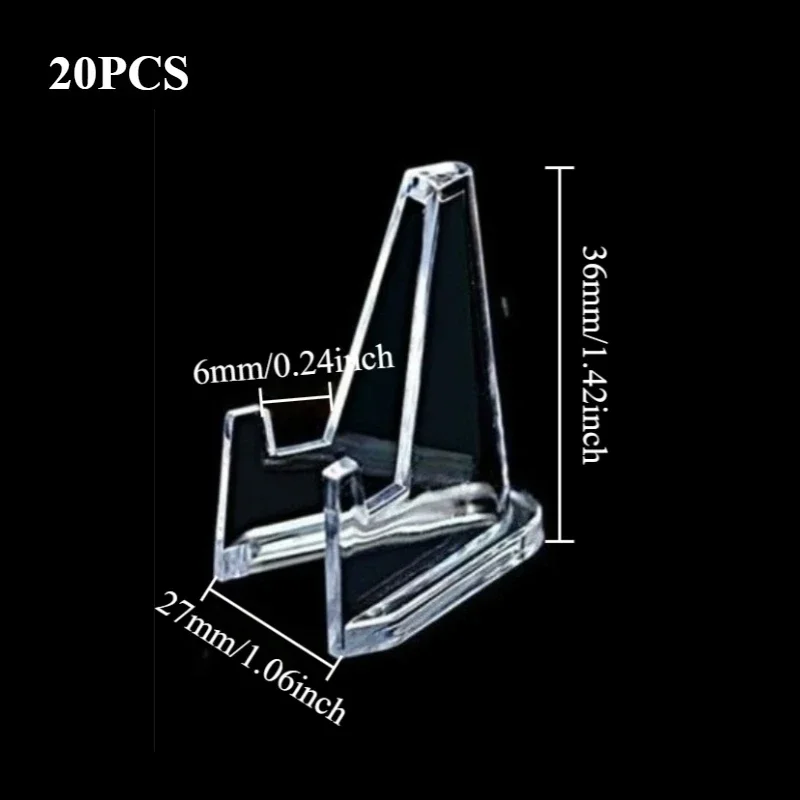20PCS Card Display Stand Small Easel Stand Acrylic Picture Holder Stands for Challenge Coin Graded Card  PSA Card Baseball Card
