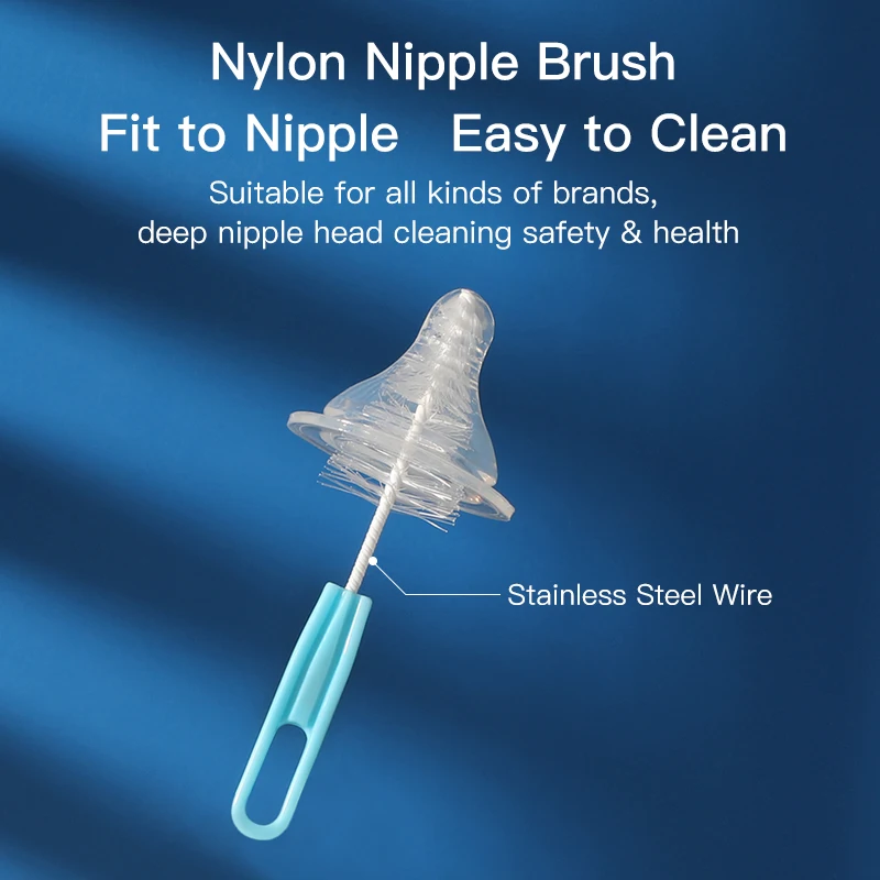 Simple Nylon Baby Feeding Milk Bottle Nipple Brush Set 2 Pack bottle brush,bottle cleaning brush,cleaning brush,cleaning brush set