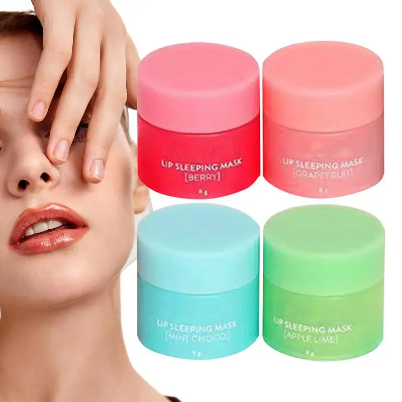 

Lip Sleeping Masque 4PCS Nourishing Moisturizing Sleep Lip Masque For Gentle Exfoliation Natural Lip Moisturizer Portable Travel