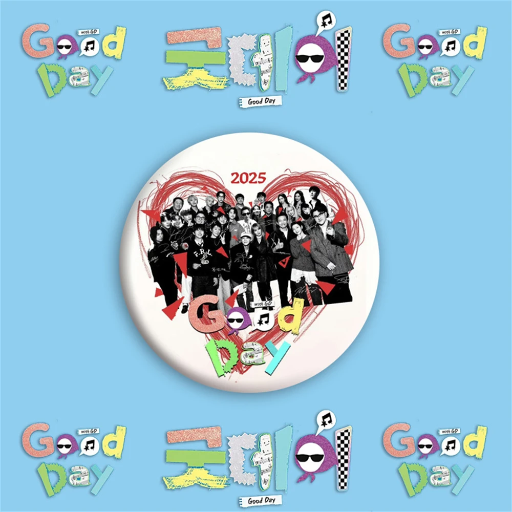 KPOP BIGBANG G-Dragon Round Badge Brooch GD GOOD DAY Photo