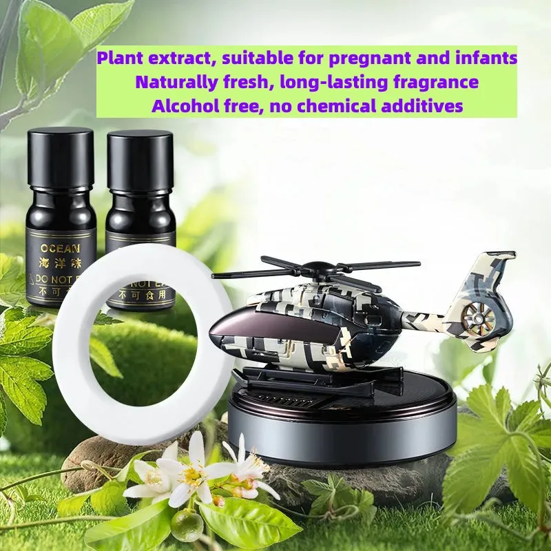 New solar 360-degree rotating military helicopter fighter car aromatherapy  machine air freshener fresh deodorant car accessories - AliExpress